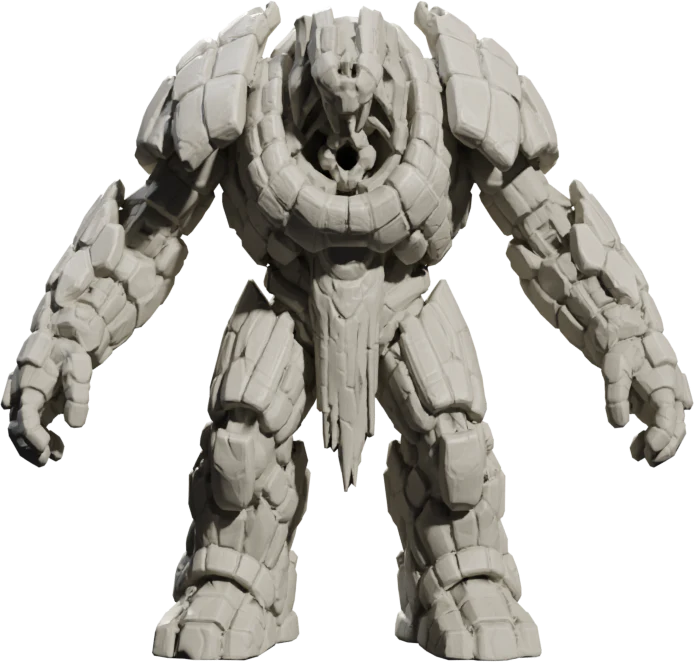 In-engine model of Cask, Unsung of the Sixth Moon: a hulking crested bone-ceramic commander